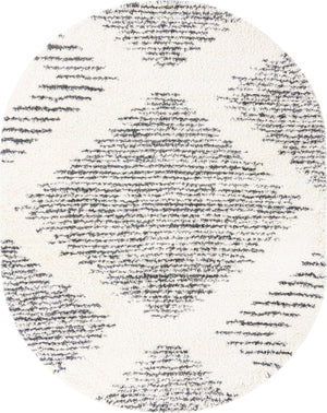 White 7' 10 x 10' Serenity Shag Oval Area Rug Thick Soft Touch Fluffy & Plush Shaggy Pile