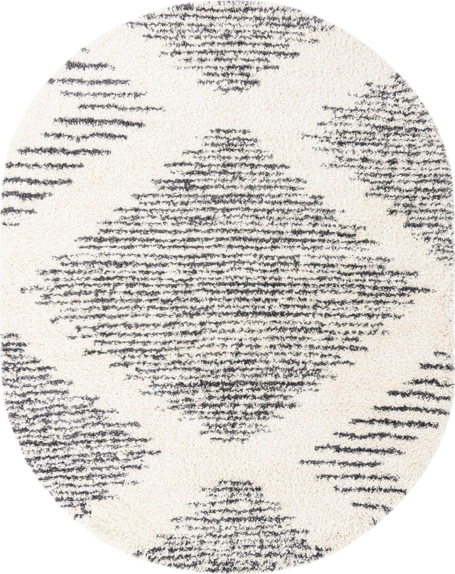 White 7' 10 x 10' Serenity Shag Oval Area Rug Thick Soft Touch Fluffy & Plush Shaggy Pile