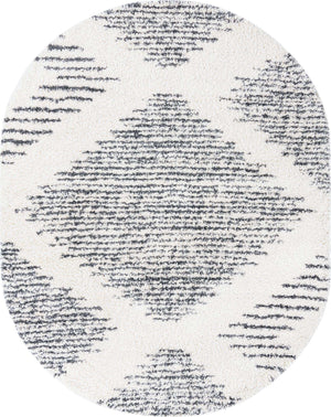 White 7' 10 x 10' Serenity Shag Oval Area Rug Thick Soft Touch Fluffy & Plush Shaggy Pile