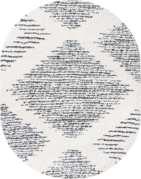 White 7' 10 x 10' Serenity Shag Oval Area Rug Thick Soft Touch Fluffy & Plush Shaggy Pile