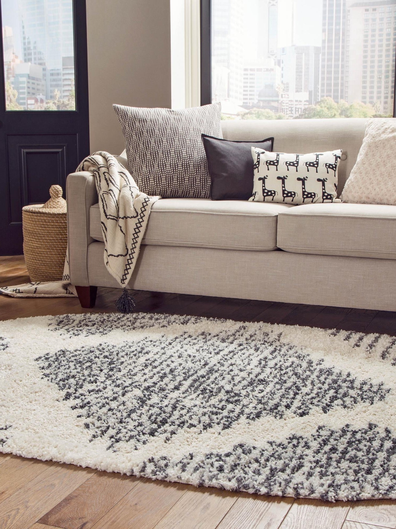 White 5' 3 x 8' Serenity Shag Oval Area Rug Thick Soft Touch Fluffy & Plush Shaggy Pile Carpet for Living Rooms, Kitchen, Bedrooms, Office, Dorms for Sale at Rug Engine