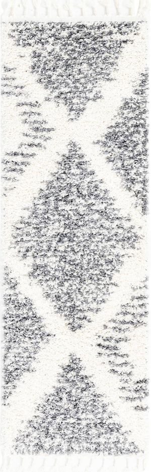 White 2' x 6' Serenity Shag Runner Area Rug Thick Soft Touch Fluffy & Plush Shaggy Pile