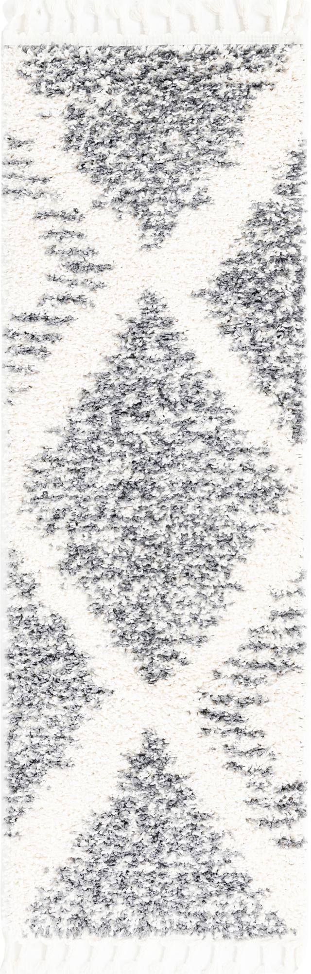 White 2' x 6' Serenity Shag Runner Area Rug Thick Soft Touch Fluffy & Plush Shaggy Pile