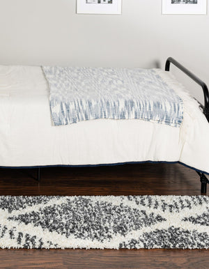 White 2' x 8' Serenity Shag Runner Area Rug Thick Soft Touch Fluffy & Plush Shaggy Pile