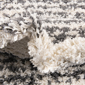 White 2' x 8' Serenity Shag Runner Area Rug Thick Soft Touch Fluffy & Plush Shaggy Pile