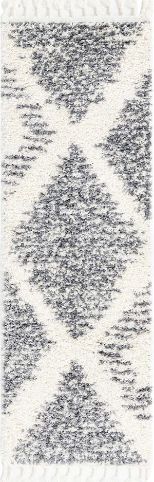 White 2' x 6' Serenity Shag Runner Area Rug Thick Soft Touch Fluffy & Plush Shaggy Pile