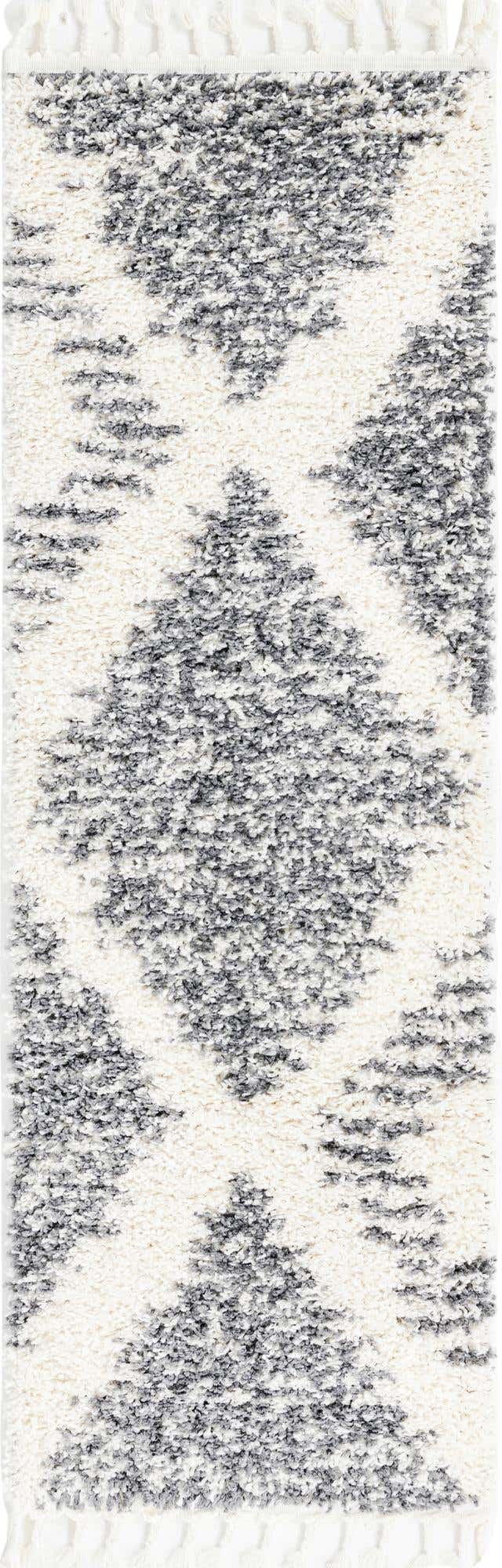 White 2' x 6' Serenity Shag Runner Area Rug Thick Soft Touch Fluffy & Plush Shaggy Pile