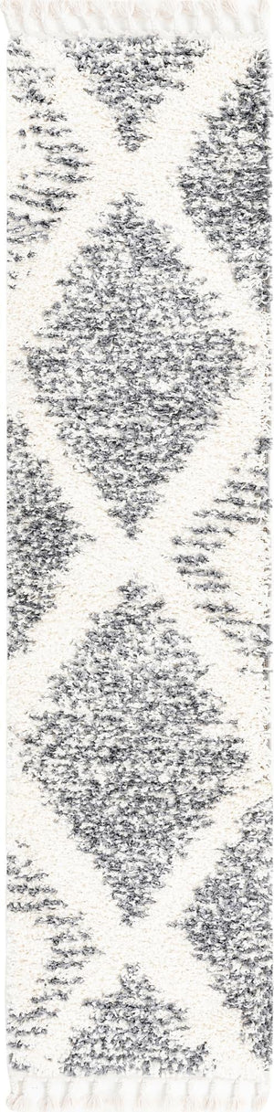 White 2' x 8' Serenity Shag Runner Area Rug Thick Soft Touch Fluffy & Plush Shaggy Pile