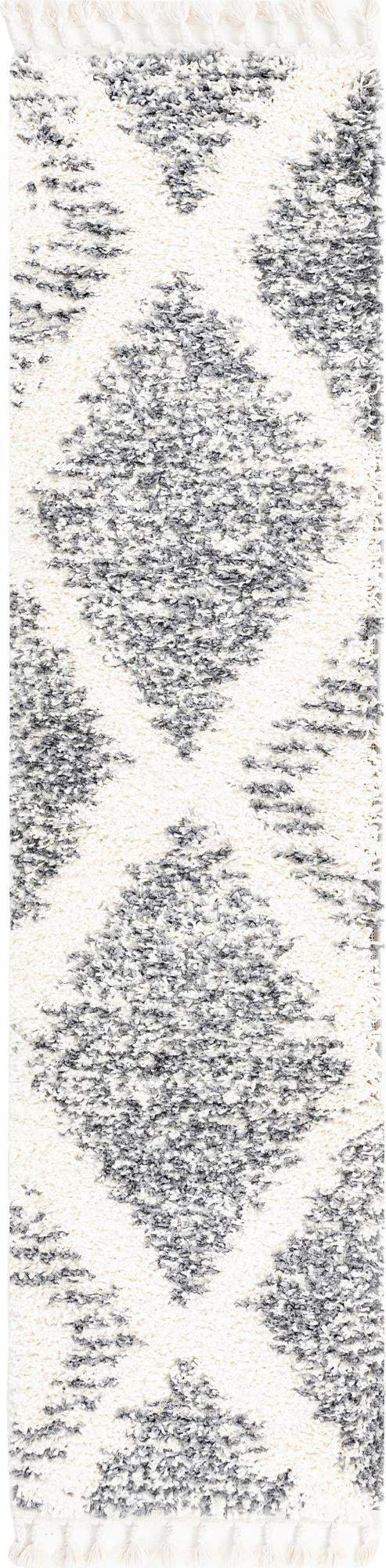 White 2' x 8' Serenity Shag Runner Area Rug Thick Soft Touch Fluffy & Plush Shaggy Pile