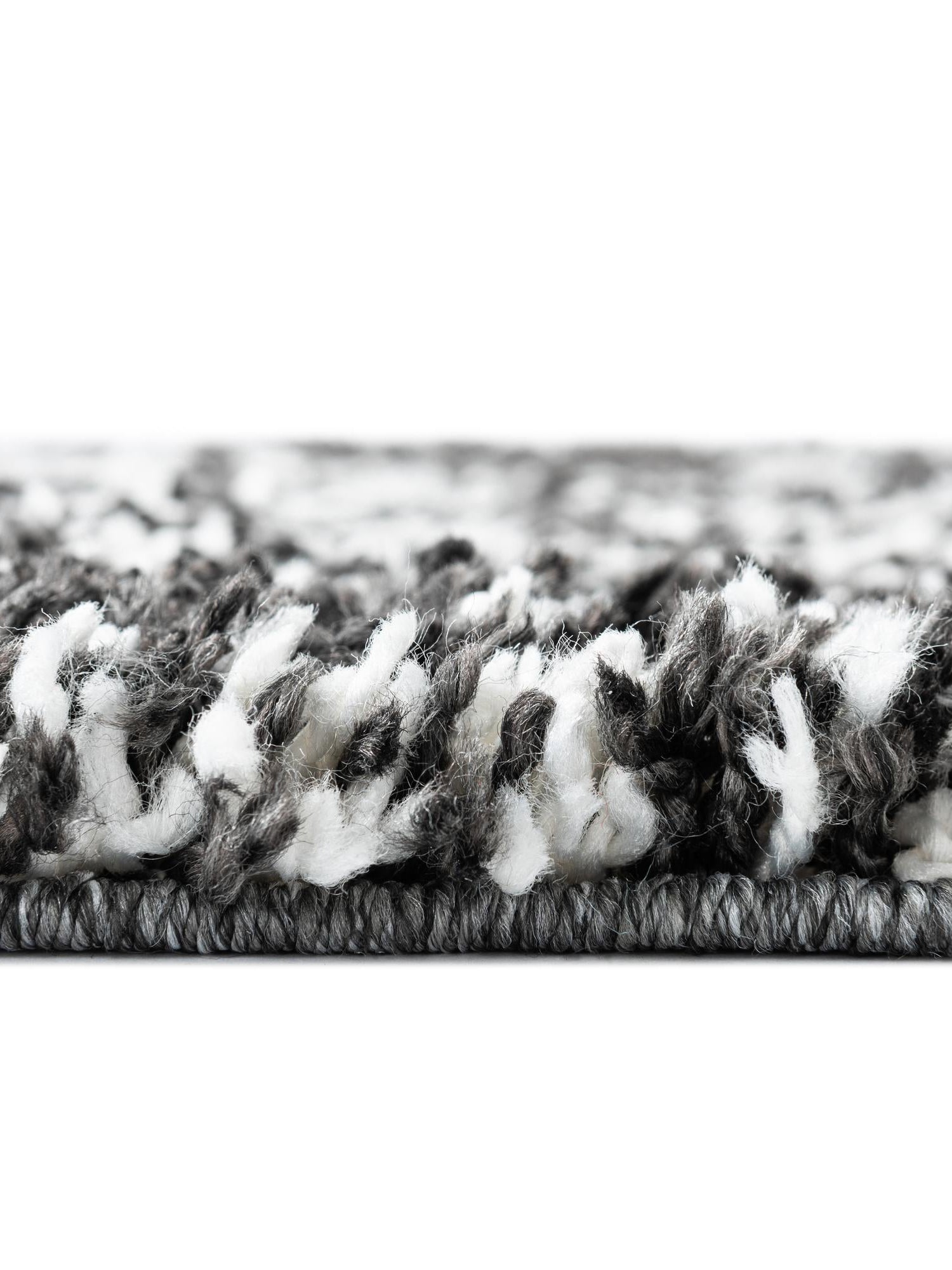Black and White 4' x 6' Serenity Shag Rectangle Area Rug Thick Soft Touch Fluffy & Plush Shaggy Pile