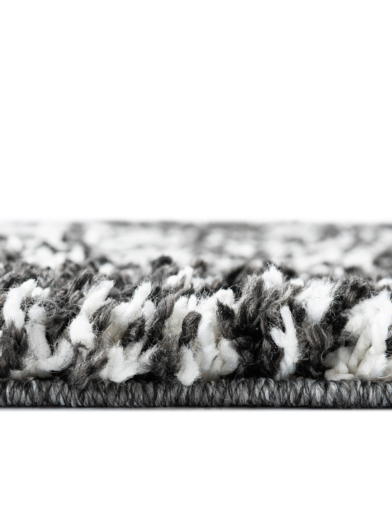 Black and White 5' 3 x 5' 3 Serenity Shag Round Area Rug Thick Soft Touch Fluffy & Plush Shaggy Pile Carpet for Living Rooms, Kitchen, Bedrooms, Office, Dorms for Sale at Rug Engine