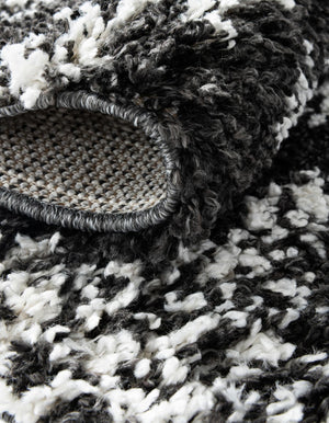 Black and White 10' x 10' Serenity Shag Round Area Rug Thick Soft Touch Fluffy & Plush Shaggy Pile