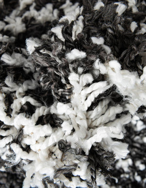 Black and White 10' x 10' Serenity Shag Round Area Rug Thick Soft Touch Fluffy & Plush Shaggy Pile