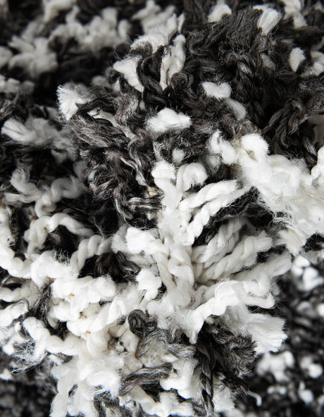 Black and White 7' x 7' Serenity Shag Round Area Rug Thick Soft Touch Fluffy & Plush Shaggy Pile Carpet for Living Rooms, Kitchen, Bedrooms, Office, Dorms for Sale at Rug Engine