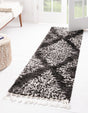 Black and White 2' 7 x 12' Serenity Shag Runner Area Rug Thick Soft Touch Fluffy & Plush Shaggy Pile Carpet for Living Rooms, Kitchen, Bedrooms, Office, Dorms for Sale at Rug Engine