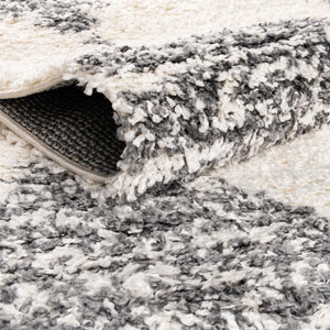 White 5' 3 x 5' 3 Serenity Shag Round Area Rug Thick Soft Touch Fluffy & Plush Shaggy Pile