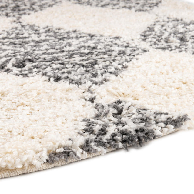White 5' 3 x 5' 3 Serenity Shag Round Area Rug Thick Soft Touch Fluffy & Plush Shaggy Pile