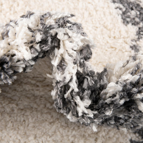 White 7' x 7' Serenity Shag Round Area Rug Thick Soft Touch Fluffy & Plush Shaggy Pile Carpet for Living Rooms, Kitchen, Bedrooms, Office, Dorms for Sale at Rug Engine