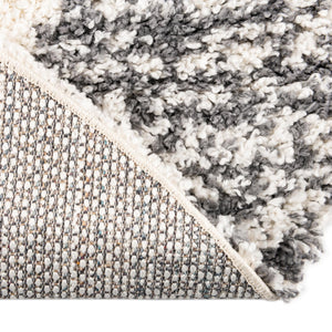 White 5' 3 x 5' 3 Serenity Shag Round Area Rug Thick Soft Touch Fluffy & Plush Shaggy Pile