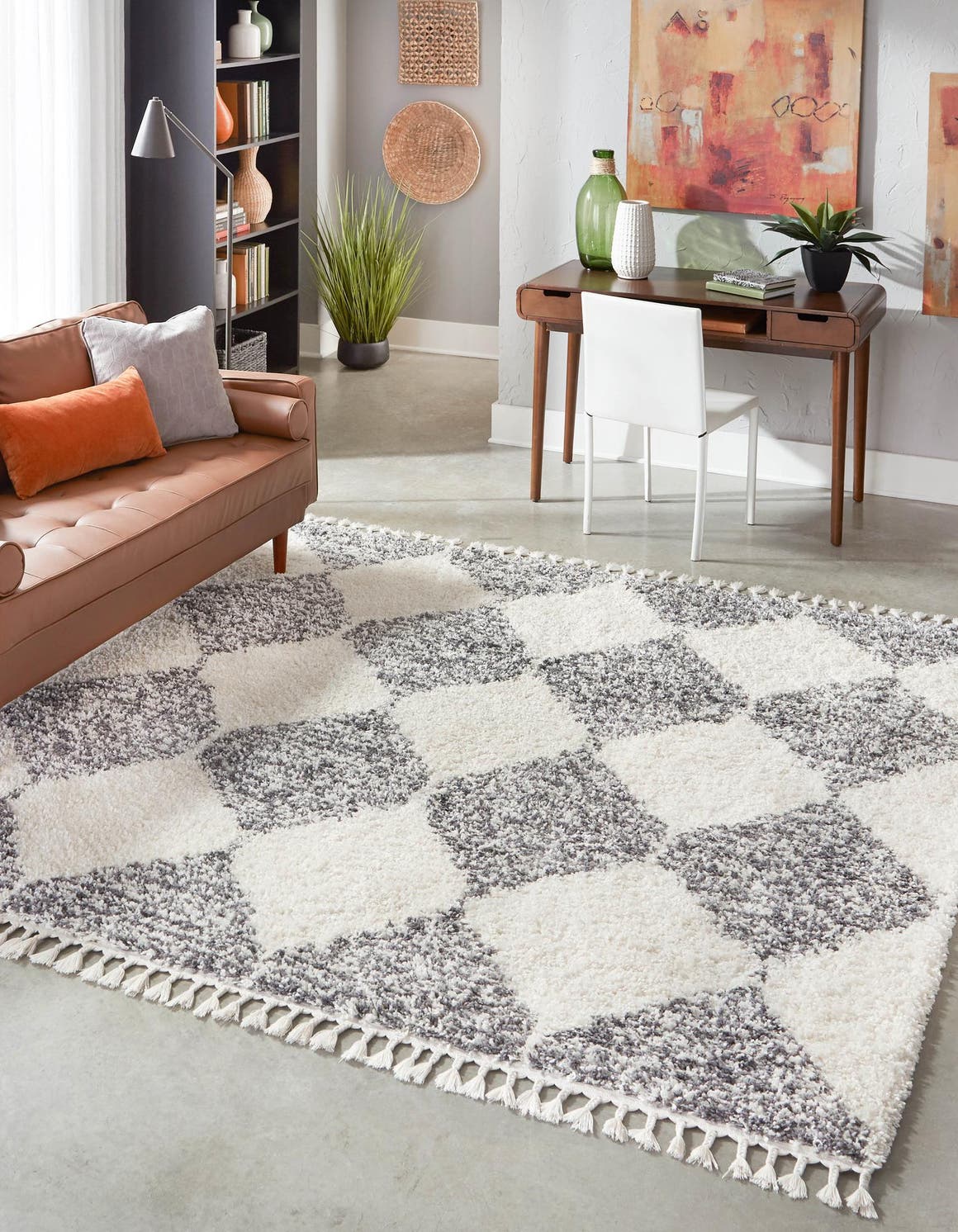 White 10' x 10' Serenity Shag Square Area Rug Thick Soft Touch Fluffy & Plush Shaggy Pile Carpet for Living Rooms, Kitchen, Bedrooms, Office, Dorms for Sale at Rug Engine