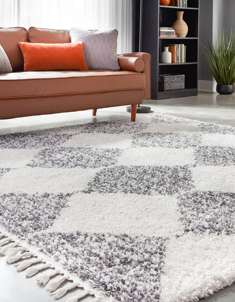 White 10' x 10' Serenity Shag Square Area Rug Thick Soft Touch Fluffy & Plush Shaggy Pile