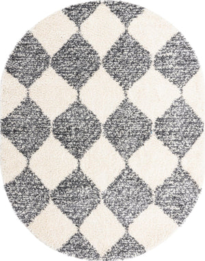 White 7' 10 x 10' Serenity Shag Oval Area Rug Thick Soft Touch Fluffy & Plush Shaggy Pile
