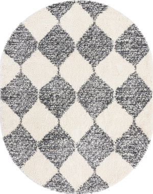 White 7' 10 x 10' Serenity Shag Oval Area Rug Thick Soft Touch Fluffy & Plush Shaggy Pile