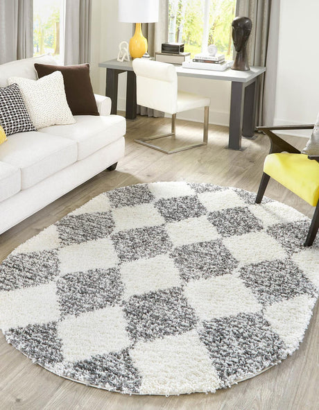 White 7' 10 x 10' Serenity Shag Oval Area Rug Thick Soft Touch Fluffy & Plush Shaggy Pile