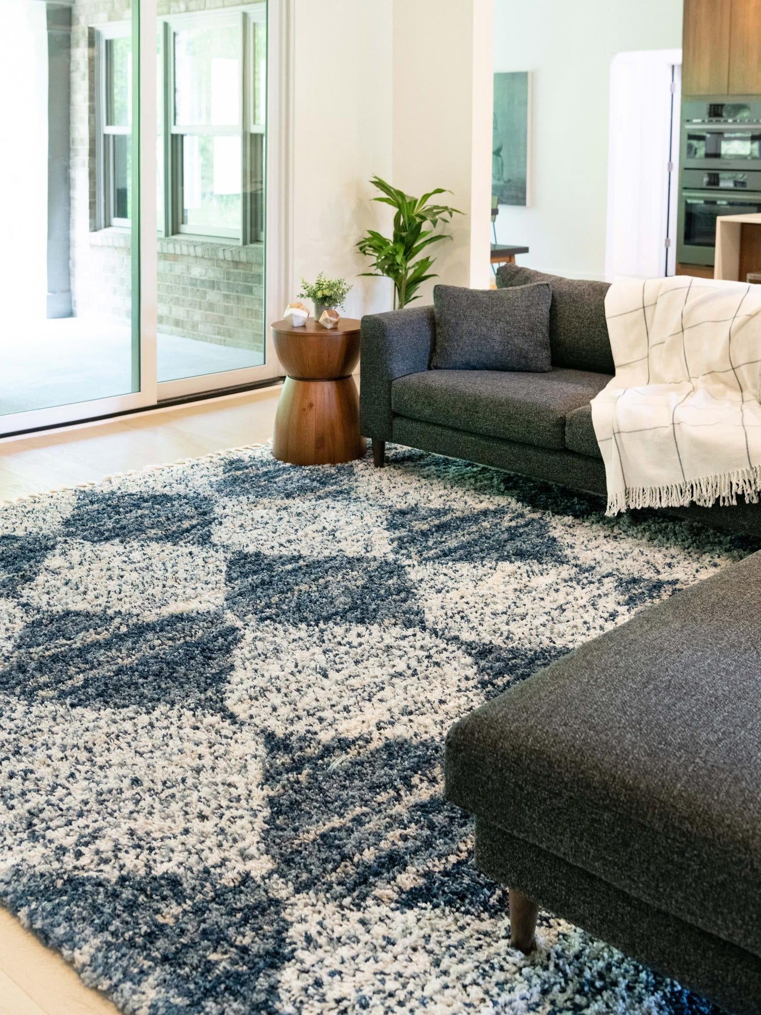 Blue 10' x 14' Serenity Shag Rectangle Area Rug Thick Soft Touch Fluffy & Plush Shaggy Pile Carpet for Living Rooms, Kitchen, Bedrooms, Office, Dorms for Sale at Rug Engine