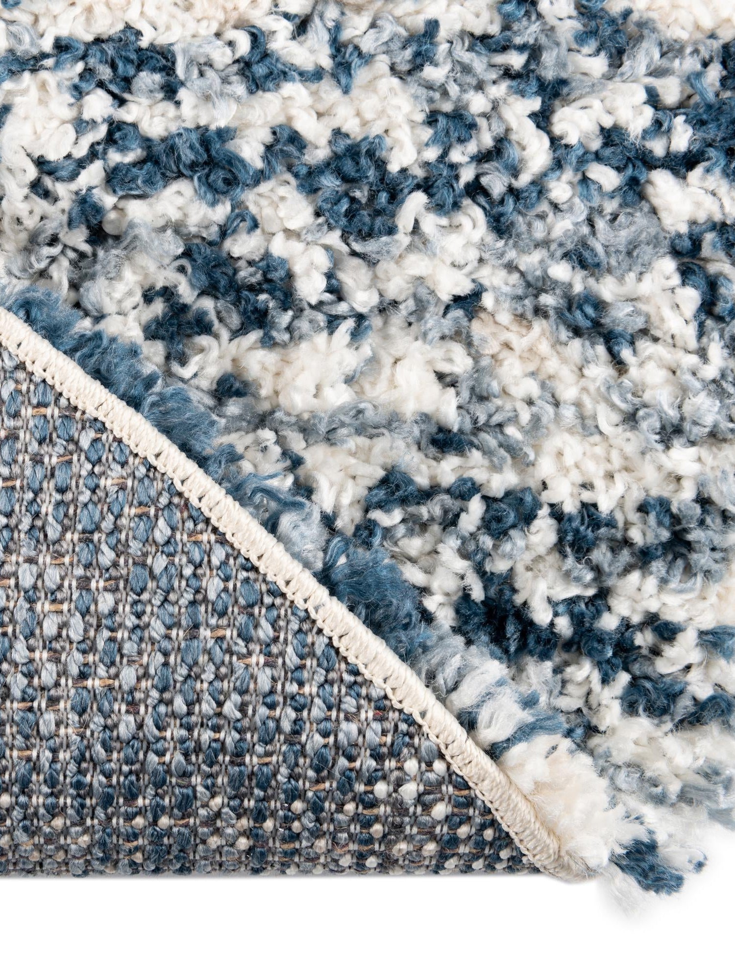 Blue 3' 3 x 3' 3 Serenity Shag Round Area Rug Thick Soft Touch Fluffy & Plush Shaggy Pile Carpet for Living Rooms, Kitchen, Bedrooms, Office, Dorms for Sale at Rug Engine