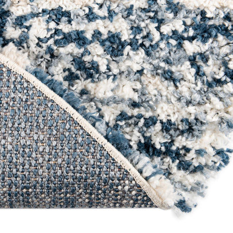Blue 7' x 7' Serenity Shag Round Area Rug Thick Soft Touch Fluffy & Plush Shaggy Pile Carpet for Living Rooms, Kitchen, Bedrooms, Office, Dorms for Sale at Rug Engine