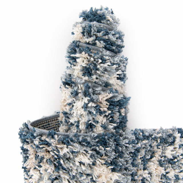 Blue 3' 3 x 3' 3 Serenity Shag Round Area Rug Thick Soft Touch Fluffy & Plush Shaggy Pile
