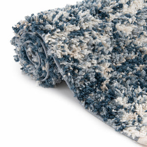 Blue 3' 3 x 3' 3 Serenity Shag Round Area Rug Thick Soft Touch Fluffy & Plush Shaggy Pile