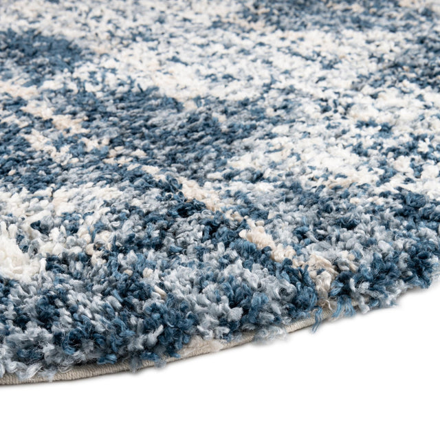 Blue 7' 10 x 10' Serenity Shag Oval Area Rug Thick Soft Touch Fluffy & Plush Shaggy Pile
