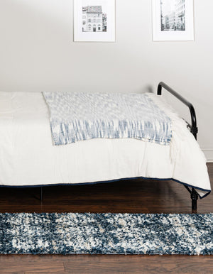 Blue 2' x 6' Serenity Shag Runner Area Rug Thick Soft Touch Fluffy & Plush Shaggy Pile