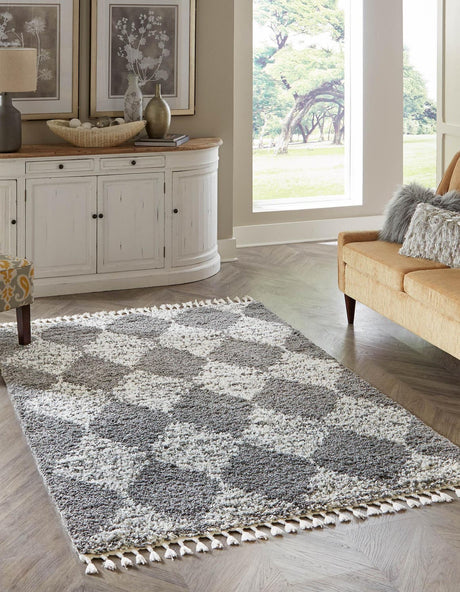 Gray 7' 10 x 10' Serenity Shag Rectangle Area Rug Thick Soft Touch Fluffy & Plush Shaggy Pile