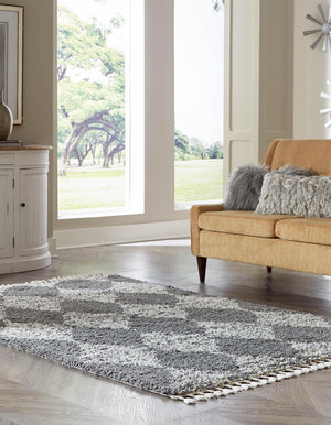 Gray 9' x 12' Serenity Shag Rectangle Area Rug Thick Soft Touch Fluffy & Plush Shaggy Pile Carpet for Living Rooms, Kitchen, Bedrooms, Office, Dorms for Sale at Rug Engine