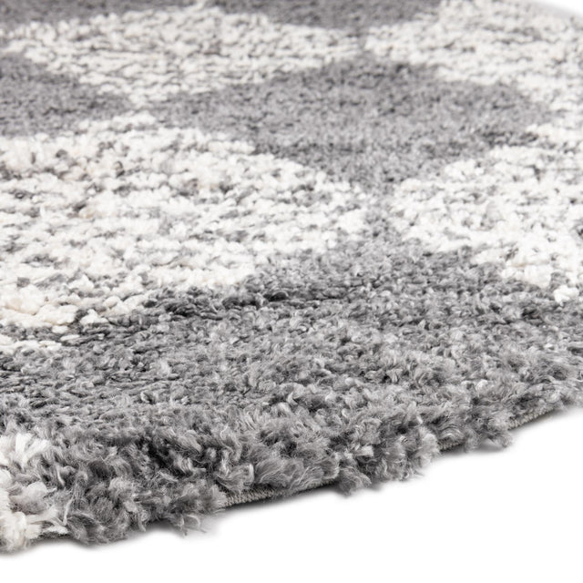 Gray 3' 3 x 3' 3 Serenity Shag Round Area Rug Thick Soft Touch Fluffy & Plush Shaggy Pile