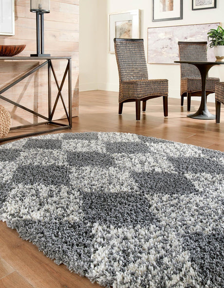 Gray 7' 10 x 10' Serenity Shag Oval Area Rug Thick Soft Touch Fluffy & Plush Shaggy Pile