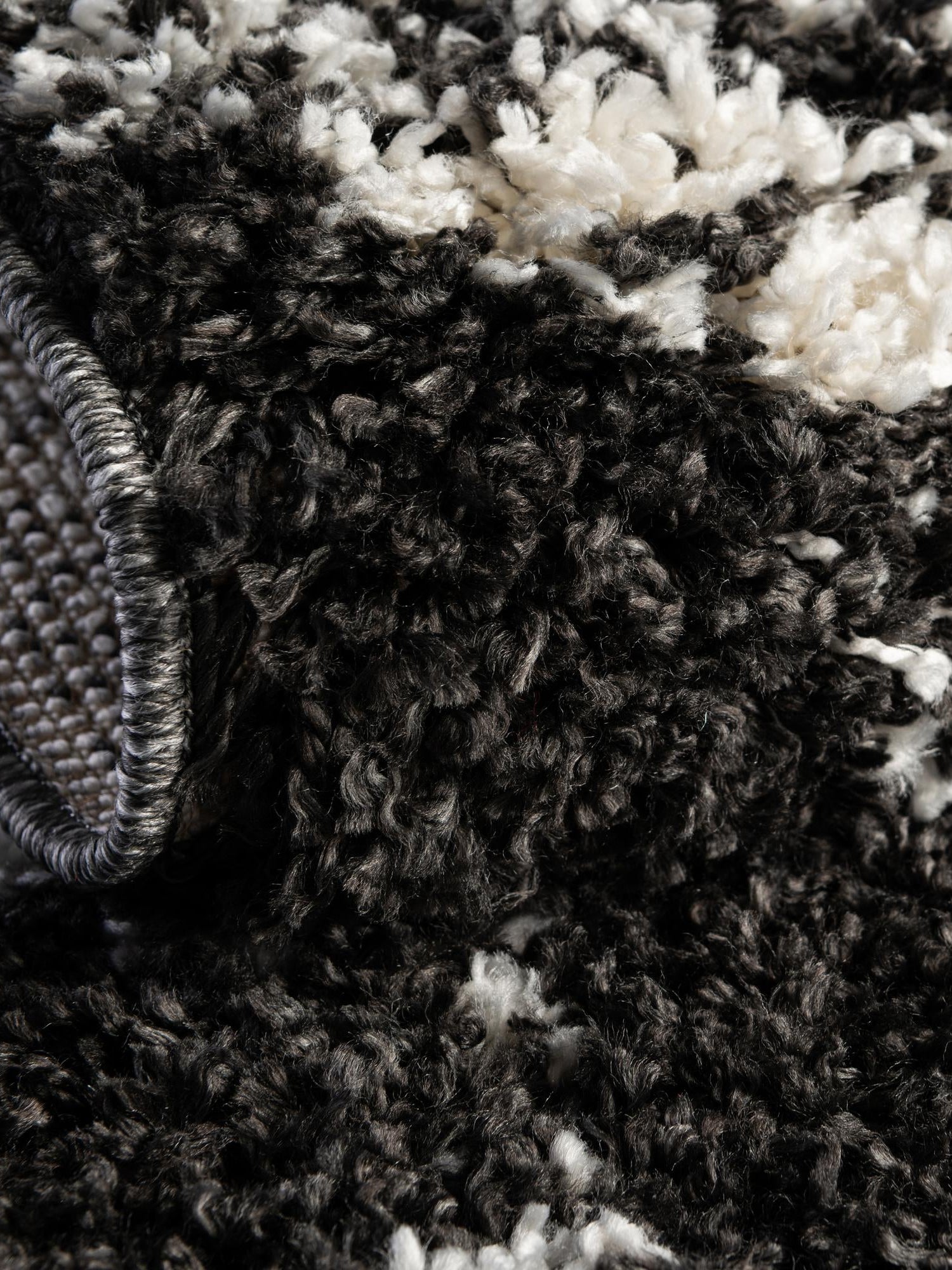 Black and White 5' 3 x 8' Serenity Shag Rectangle Area Rug Thick Soft Touch Fluffy & Plush Shaggy Pile Carpet for Living Rooms, Kitchen, Bedrooms, Office, Dorms for Sale at Rug Engine