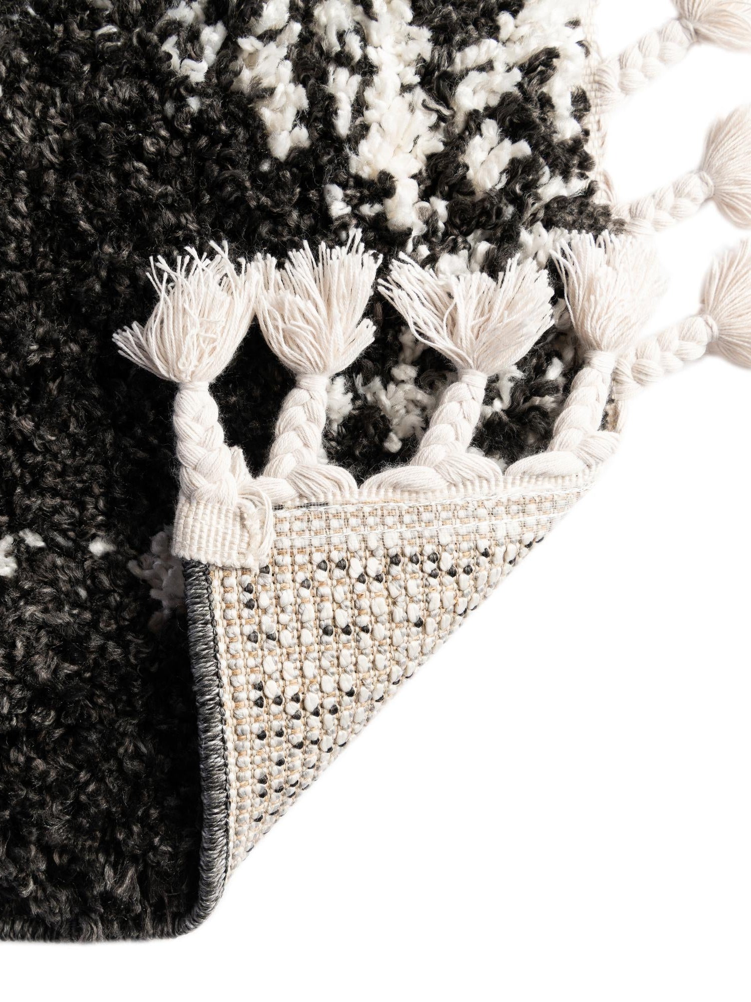 Black and White 4' x 6' Serenity Shag Rectangle Area Rug Thick Soft Touch Fluffy & Plush Shaggy Pile Carpet for Living Rooms, Kitchen, Bedrooms, Office, Dorms for Sale at Rug Engine
