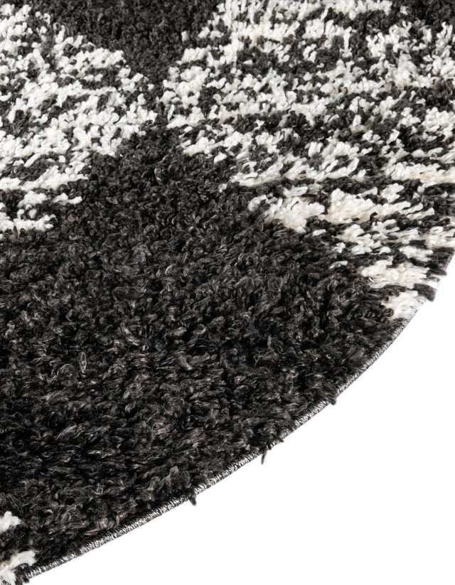 Black and White 7' 10 x 10' Serenity Shag Oval Area Rug Thick Soft Touch Fluffy & Plush Shaggy Pile