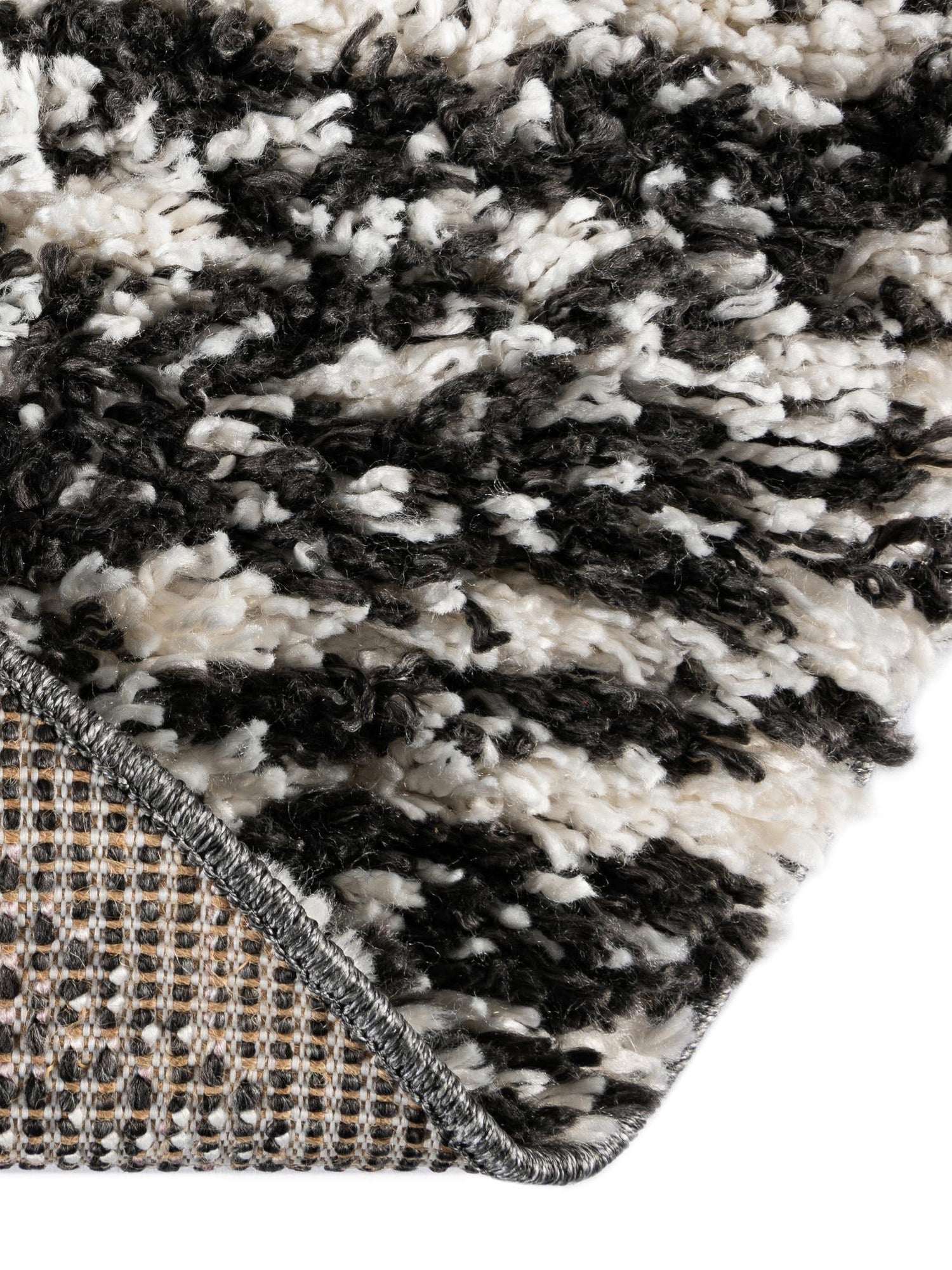 Black and White 5' 3 x 8' Serenity Shag Oval Area Rug Thick Soft Touch Fluffy & Plush Shaggy Pile Carpet for Living Rooms, Kitchen, Bedrooms, Office, Dorms for Sale at Rug Engine