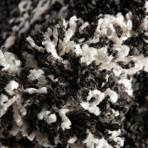 Black and White 2' 7 x 12' Serenity Shag Runner Area Rug Thick Soft Touch Fluffy & Plush Shaggy Pile