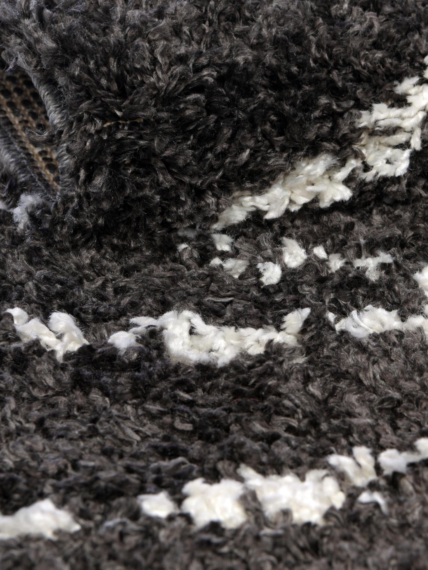 Black and White 5' 3 x 8' Serenity Shag Rectangle Area Rug Thick Soft Touch Fluffy & Plush Shaggy Pile Carpet for Living Rooms, Kitchen, Bedrooms, Office, Dorms for Sale at Rug Engine