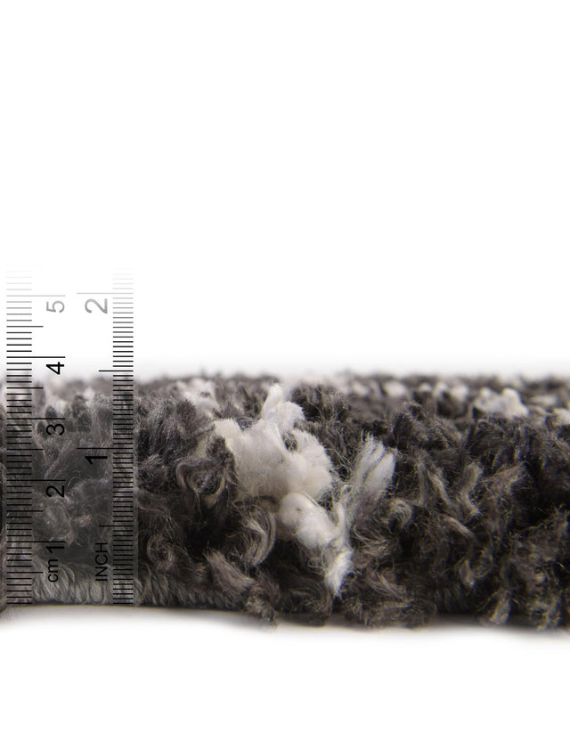 Black and White 10' x 10' Serenity Shag Round Area Rug Thick Soft Touch Fluffy & Plush Shaggy Pile