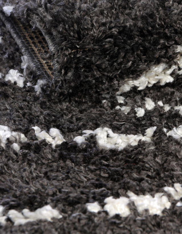 Black and White 10' x 10' Serenity Shag Round Area Rug Thick Soft Touch Fluffy & Plush Shaggy Pile