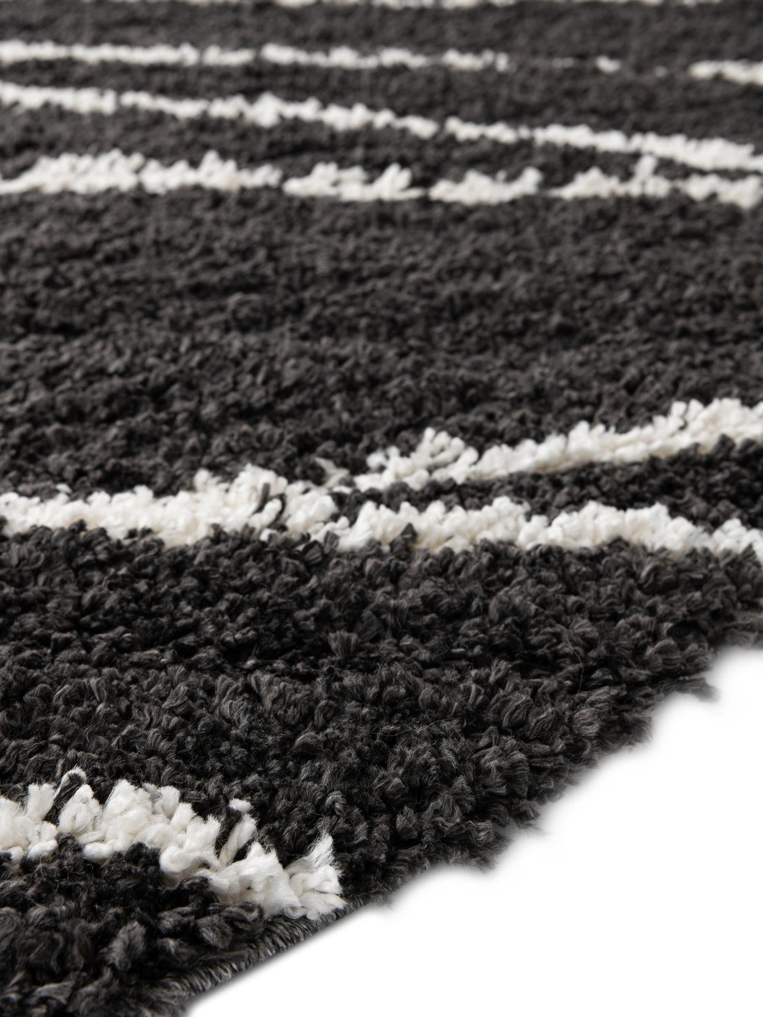 Black and White 7' x 7' Serenity Shag Round Area Rug Thick Soft Touch Fluffy & Plush Shaggy Pile Carpet for Living Rooms, Kitchen, Bedrooms, Office, Dorms for Sale at Rug Engine