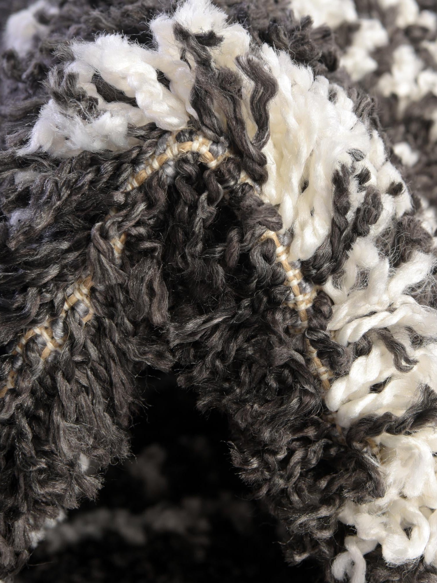 Black and White 7' 10 x 7' 10 Serenity Shag Square Area Rug Thick Soft Touch Fluffy & Plush Shaggy Pile Carpet for Living Rooms, Kitchen, Bedrooms, Office, Dorms for Sale at Rug Engine