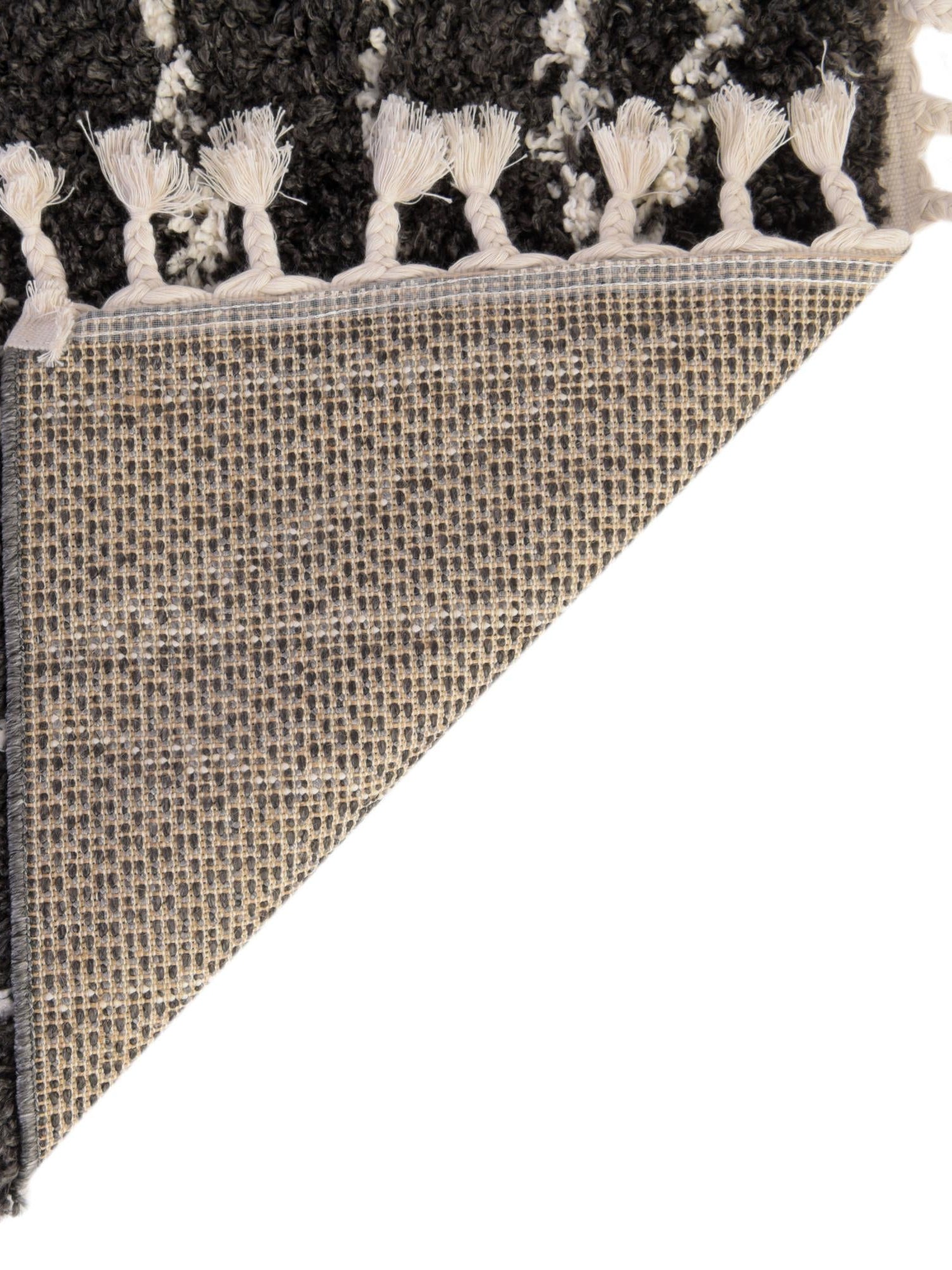 Black and White 7' 10 x 7' 10 Serenity Shag Square Area Rug Thick Soft Touch Fluffy & Plush Shaggy Pile Carpet for Living Rooms, Kitchen, Bedrooms, Office, Dorms for Sale at Rug Engine